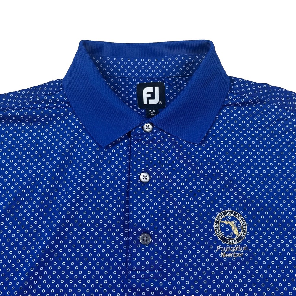 Footjoy Shirt Mens XL Golf Polo Polka Dot FSGA Foundation Embroidery Stretch